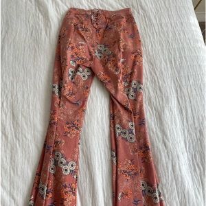 Free people floral bell jeans